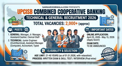 UPCISB Recruitment 2026 – 1900+ UP Co-op Sarkari Jobs