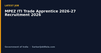 MPEZ ITI Trade Apprentice 2026-27 Recruitment 2026