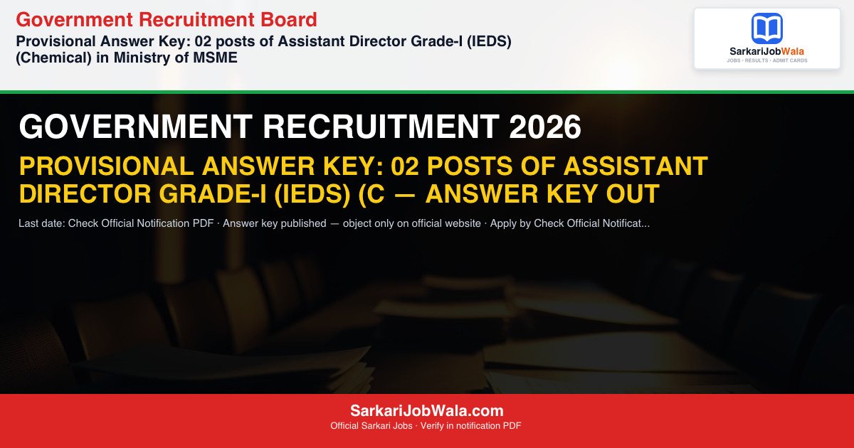 Government Recruitment B 2026 Answer Key Answer Key 2026: D | Sarkari Job Wala [Answer Key Released]