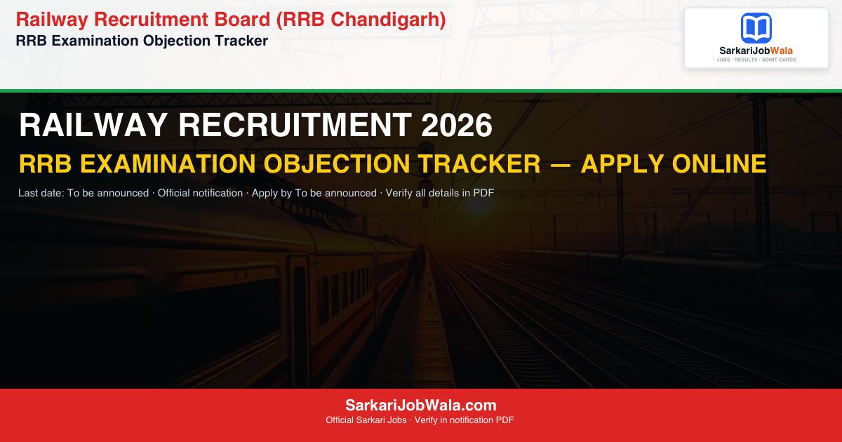 Railway Recruitment Boar 2026 Apply Online 2026: Apply Online, Notification PDF | Sarkari Job Wala