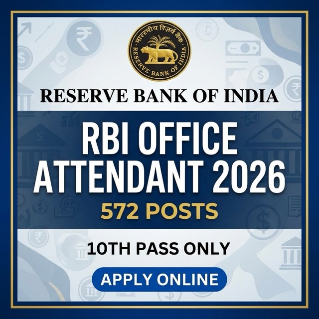 RBI Office Attendant Recruitment 2026: Apply Online | 572 Posts
