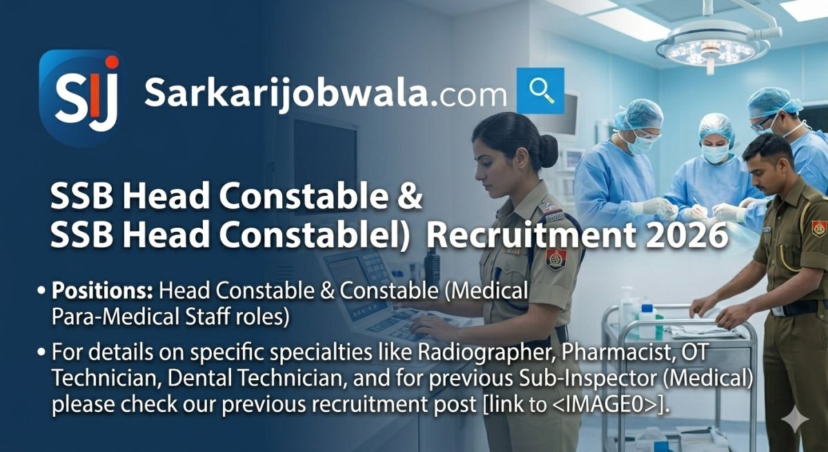 SSB Head Constable & Constable (Medical Posts) Recruitment 2026